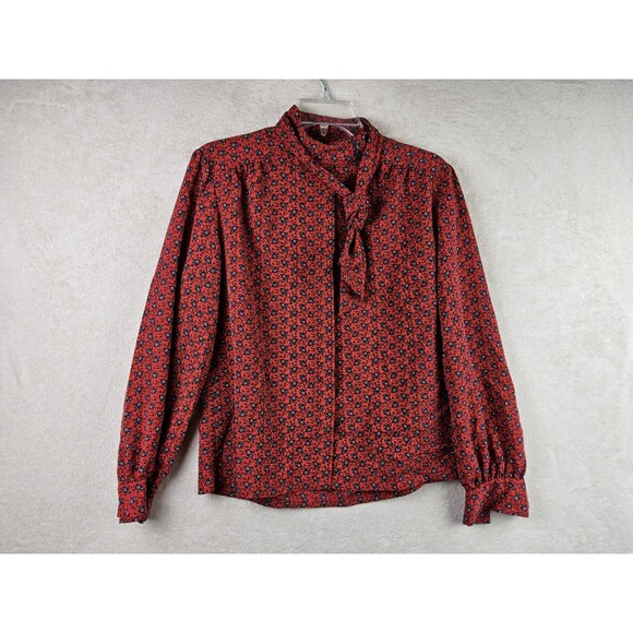 Vintage Country Sophisticates Petite By Pendleton Floral Blouse L - Picture 1 of 4